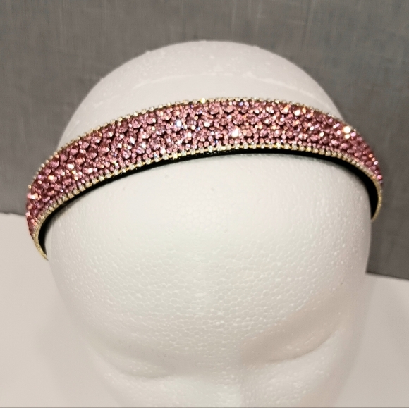 Sparkly Rhinestone Headband Fashionista Chic Bold Bridal Summer Fun Barbiecore - Picture 1 of 7